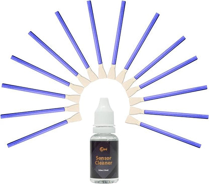 Digital Camera Micro Four-Thirds 4/3 (MFT) 12mm Sensor Cleaning Swabs x 14pcs + 15ml Liquid Cleaner for Mirrorless MILC and ILDC