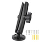 FPN 1" Ball Double Socket Arm with AMPS Hole Round Plate Base, Aluminum Alloy Arm&Drill Base, Compatible with RAM Mounts 1 Inch Ball Components, for Bike Car Motorcycle Phone Mount (6.69" Length)
