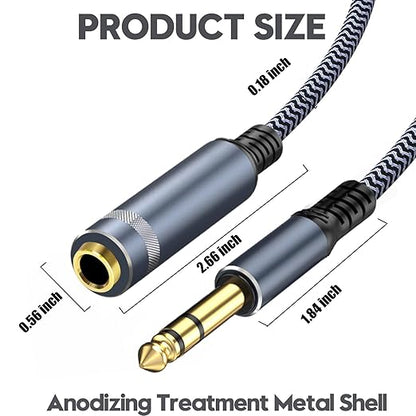 1/4 inch Extension Cable 30ft, 1/4" inch Male to Female Stereo Guitar Extension Cable