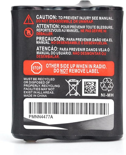(4-Pack) 3.6V 800mAh Ni-MH Battery Replacement for Motorola PMNN4477AR T200 T400 T500 T800 T600 T62 T82 T92 T260 T265 T801 T460 T465 T480 Walkie Talkies