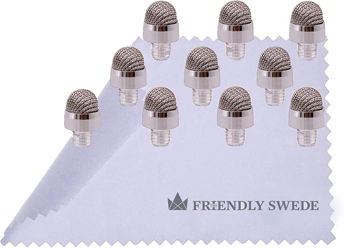 The Friendly Swede Stylus Replacement Tips for Extra Long Fiber Tip Stylus Pen, Stylus Tips, Stylus Pen Tips, Fine Tip Stylus Replacement Tips, Touch Screen Tips - 10 Pieces Stylus Pen Tips