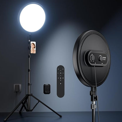 Weilisi Ring Light with 72" Tripod Stand and Phone Holder, 6500K Full-Screen Selfie Ring Light for Makeup Barber Video Recording, Photography Lighting, Ring Light Tripod for iPhone Phone with Remote