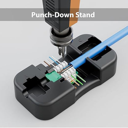 iwillink 10Gbps Cat6 Keystone Jack, RJ45 Keystone Jack 25-Pack and Keystone Punch-Down Stand, UTP Modular Ethernet Jack Insert 90-Degree, Punch Down Keystone Jack Adapter, Green