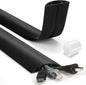 6ft Heavy Duty Cord Hider for Floor, Black Cable Management Cover, Hide Electrical Wires, Protector With 0.78" W x 0.32" H Cable Cavity