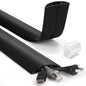 LZEOY 4ft Cord Cover for Wires on Floor, Grey Extension Cable Management, Hide Electrical Hider Protector, Cable Cavity: 0.78" W x 0.32" H
