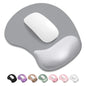 ITNRSIIET Ergonomic Mouse Pad, Cushioned Gel Wrist Rest, Non-Slip Base, Smooth Surface, Cute Multi-Color, 9.5 x 8.2 in, White