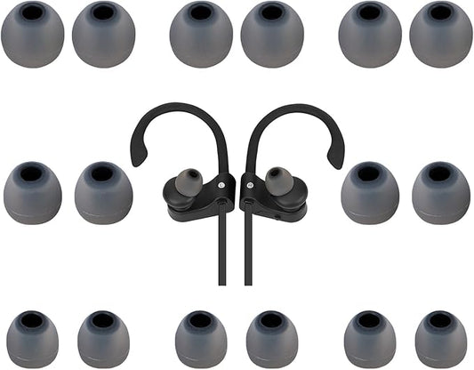 Earbud Tips Ear Bud Tips Soft Anti Slip Washable and Reusable Silicone Replacement Earbud Tips Fit Most in-Ear Earbuds(Inner Hole 3.8mm -5.1mm) 18pcs S M L