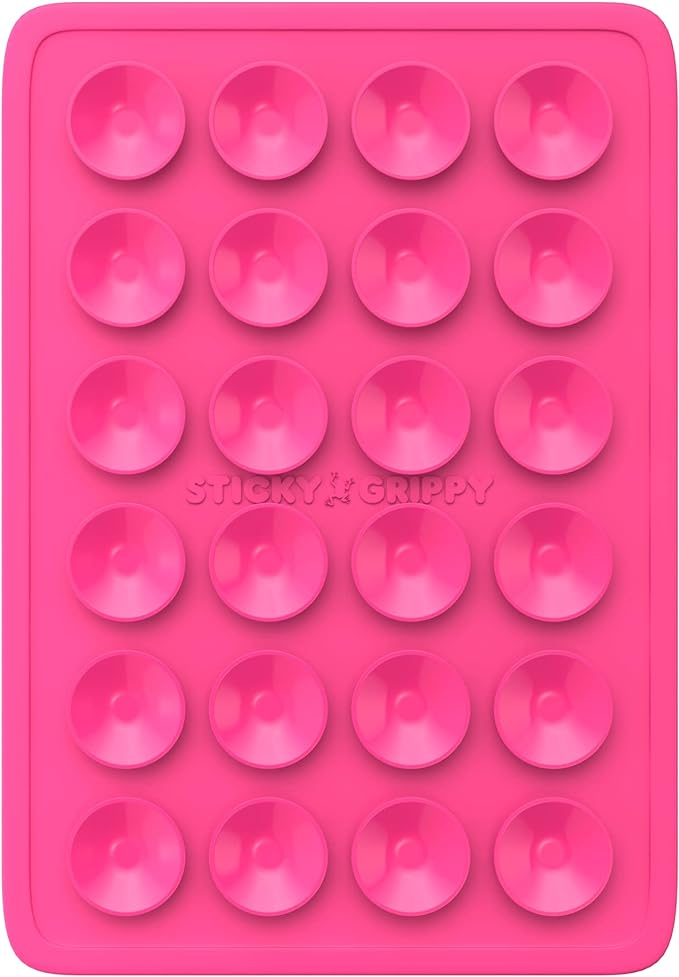Suction Phone Case Mount, Sillicon Adhesive Phone Accessory for iPhone and Android, Hands-Free Fidget Toy Mirror Shower Phone Holder, Tiktok Videos and Selfies (Pink)