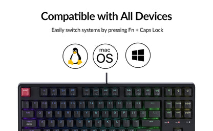 Keychron C3 Pro TKL 80% Wired Mechanical Keyboard, 8K Polling Rate, QMK/VIA Programmable, Hot-Swappable, RGB Backlit Shine-Through Keycaps, Super Brown Switch, for Windows/Mac