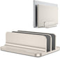 OMOTON [Updated Dock Version Vertical Laptop Stand, Double Desktop Stand Holder with Adjustable Dock (Up to 17.3 inch), Fits All MacBook/Surface/Samsung/HP/Dell/Chrome Book (Starlight)