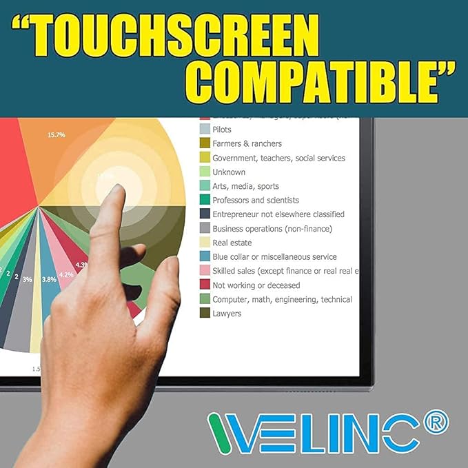 Welinc17 Inch - 16:10 Aspect Ratio - Laptop Privacy Screen Filter for Widescreen Laptop - Notebook - Anti-Glare - Anti-Scratch Protector Film - We Offer 2 Different 17" Filter Sizes