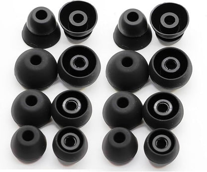 Replacement Ear Tips for Beats Urbeats2.0 Tour2.0 ibeats Beats x, Beats Flex Secure Fit for Powerbeats Pro Silicone Earbuds Washable Sweat-Resistant Noise Isolation 8 Pairs (Black)