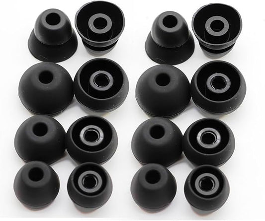 Replacement Ear Tips for Beats Urbeats2.0 Tour2.0 ibeats Beats x, Beats Flex Secure Fit for Powerbeats Pro Silicone Earbuds Washable Sweat-Resistant Noise Isolation 8 Pairs (Black)