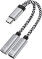 USB C Splitter,Dual USB C Headphone and Charger Adapter for Samsung Galaxy S25 Edge S24 S23 S22 S21 A17 A16 A15 2in1 Type C to Audio Jack Adapter with PD Fast Charging for iPhone 17 16 15 Pro Max 16e