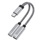 USB-C Headphone and Charger Adapter,2in1 USB C Splitter Dongle Cable with 60W Fast Charging Audio Adapter for iPhone 17 Pro Max 16e 16 Pro 15 Plus Samsung Galaxy A17 A16 A15 A36 A56 A55 S25 FE S24 S22
