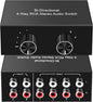 Y.D.F 4-Way Bi-Directional RCA Switch, HiFi AV L/R Sound Channel 2 in 4 Out or 4 in 2 Out, L/R Sound Channel Audio Switcher Splitter RCA Stereo Selector for DVD Stereo Speaker CD Player