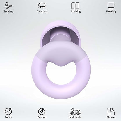 Earplugs for Sleeping & Noise Reduction - Soft Silicone Earplugs with 7 Pairs Ear Tips & One Connection Cord, Hearing Protection for Sleeping, Concerts, Work & Sound Reduction 25dB-30db