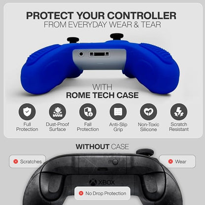 for Xbox Controller Series X/S (2024/2023) Silicone Protective Cover, Soft Skin Xbox Controller Accessories, Anti-Slip Cover with 2 Joystick Caps (Blue)