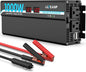 1000W Pure Sine Wave Power Inverter with 2 AC Outlets, 2 USB Ports, LCD Display, 12V to 110V Car & Home Inverter for Vehicles, Laptop