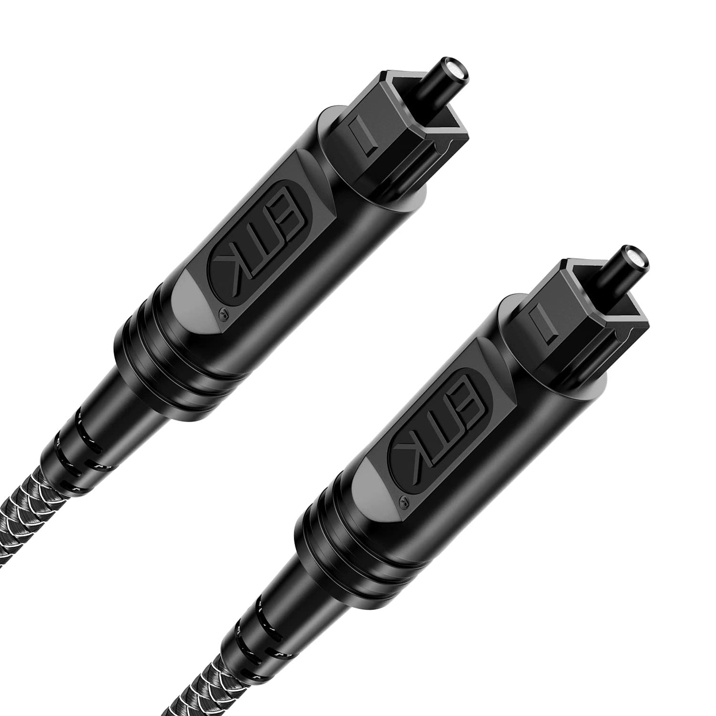 EMK Digital Optical Audio Cable [5 Feet/1.5M] - Slim Nylon Braided Toslink Fiber Optic Cable for Sound Bar, TV, Home Theater, PS4, Xbox, Blu-Ray Player & More - High-Speed SPDIF (Black1)