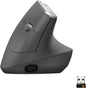 Logitech MX Vertical Wireless Mouse – Ergonomic Design Reduces Muscle Strain, Move Content Between 3 Windows and Apple Computers, Rechargeable, Graphite