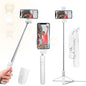 Selfie Stick Tripod, 40 in Retractable Tripod for iPhone with Wireless Remote Control & Light, Portable Phone tripods for Photograph, Live Streaming, Video Recording, Compatible with All Cellphones