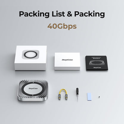 40Gbps Aluminum Hub & Stand for New Mac mini M6, M5 Pro, M4/M4 Pro Mac mini with 40Gbps NVMe/M.2 SSD Enclosure, 2X USB-A, USB-C Host, 3.5mm Audio – Compatible with All New Mac mini M4/M4 Pro