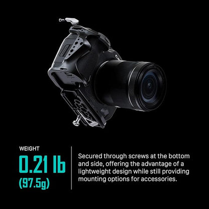 Tilta Half Camera Cage Compatible with Canon R5 Mark II - Black | Mount Accessories w/Cold Shoe, 1/4"-20 and 3/8"-16 | Securely Attaches to Camera | Silicone Padding and Lightweight