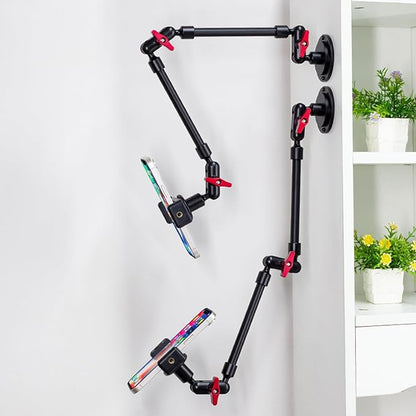 Magic Arm Adjustable Mobile Phone Holder for Desk, Wall Mount and Ceiling Mount Bracket for Phone and Other Smartphones (Metal Base +60cm arms+Metal Clip)