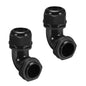 LeMotech M25 Cable Gland, 90 Degree Adjustable 13-18mm Strain Relief, Cord Connectors Nylon Joints with Gaskets, 2 Pcs, Grey