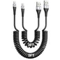 iPhone Charger Cable for Car (3FT/5FT), 2Pack Coiled Lightning Cable, [Apple MFi Certified] Retractable Charging Cord Compatible with iPhone 14/13/12/11 Pro Max/XS MAX/XR/XS/8/iPad/iPod/CarPlay