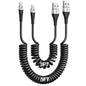 PRAKIE iPhone Charger Cable for Car (3FT/5FT), 2Pack Coiled Lightning Cable