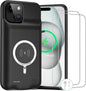 Battery Case for iPhone 15 Plus, 12000mAh Rechargeable Portable Charging Case with Wireless Charging Compatible for iPhone 15 Plus (6.7 inch) with Carplay Extended Battery Pack Charger Case (Black)
