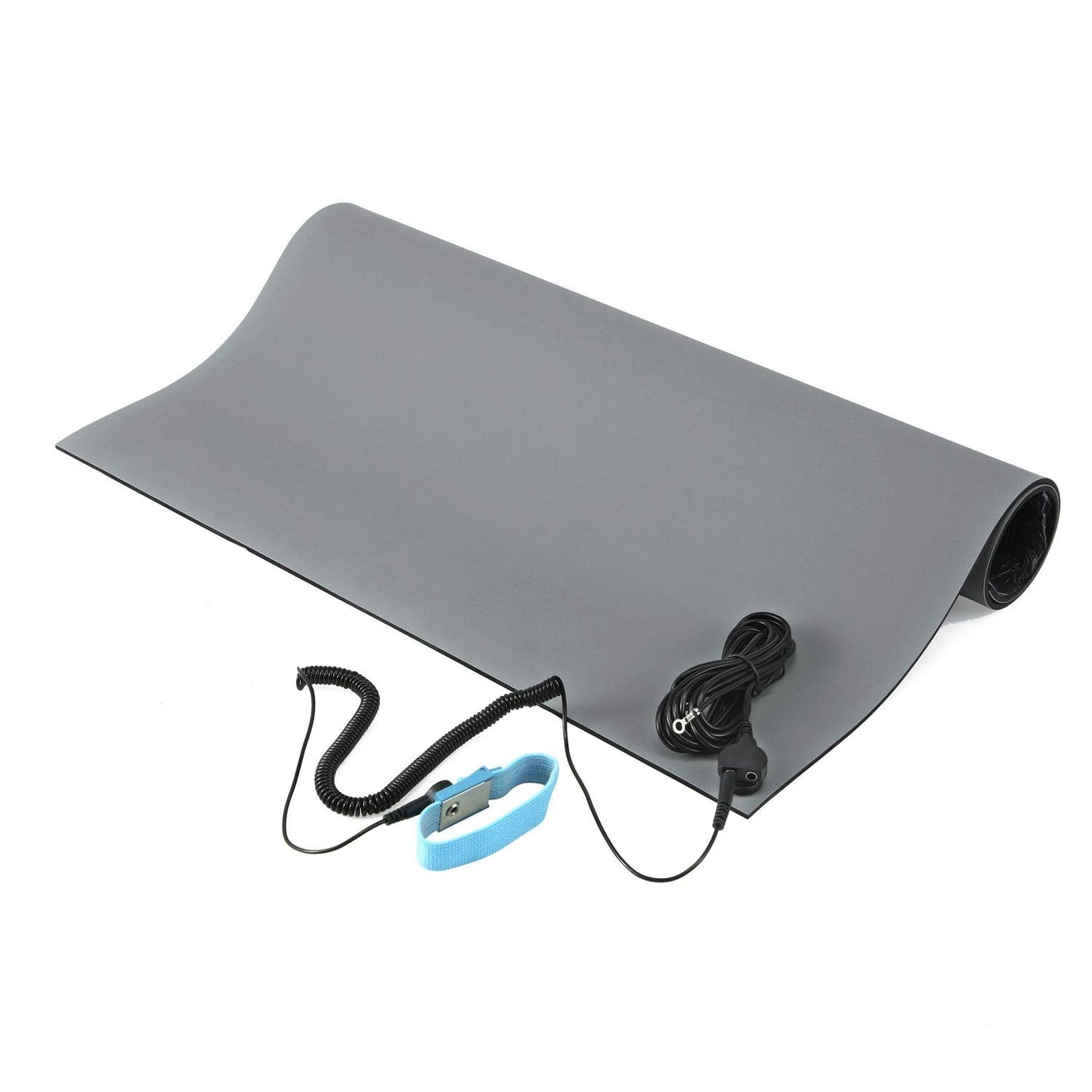 MWRF Source ESD Mat Kit with Wrist Strap and Grounding Cord (2.5 FT x 4 FT x 0.12 Inch, Grey)