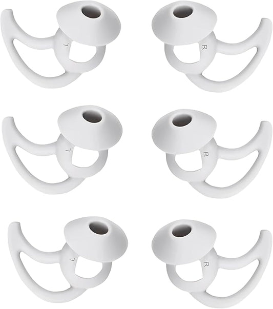 3 Pairs Earbuds Replacement Tips Large，Silver Earbud Tips ，Silicone Eartips Compatible with Bose QuietComfort and Sport Earphones