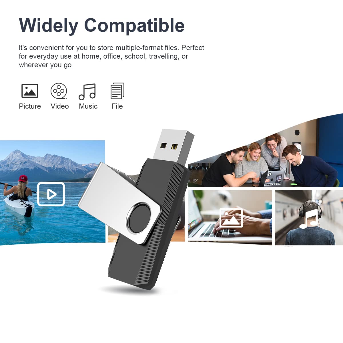 Aiibe 5 Pack 64GB Flash Drive USB Flash Drives 64GB Thumb Drive USB 2.0 Memory Stick USB Drives Jump Drive 64 GB Multipack (64G, 5 Mixed Colors: Black Red Cyan Green Purple)