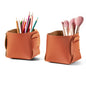 HOMIEAZICOZI 2-Pack Cork Leather Desk Accessories Storage - Pencil Pen Holder - Makeup Brush Holder Organizer - Stylish Addition to Home Decor (Light Green)