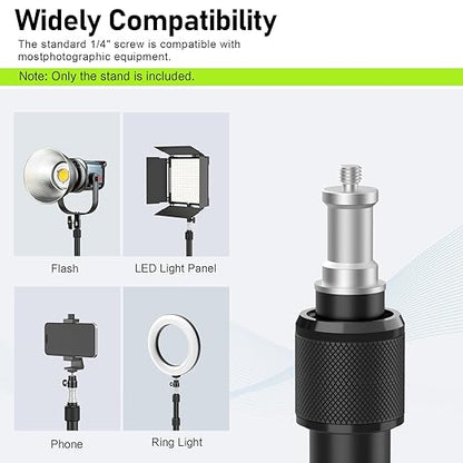 2 Pack Desk Mount with 1/4" & 3/8" Screws, Ball Head, 17-41" Adjustable Aluminum Stand, for DSLR & Ring Light