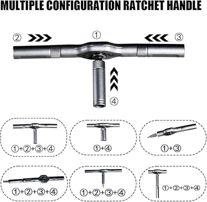 24 in 1 Magnetic Ratchet Screwdriver Set, DIY Mini Multi Bit Magnetic Screwdriver with Detachable Handle and Case for Electronics Repair, Furniture, Computers, Bicycle