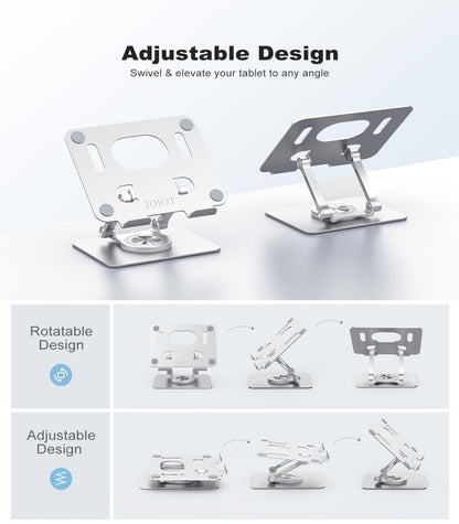 JOIOT Adjustable Tablet Stand for Desk, Foldable Portable Holder