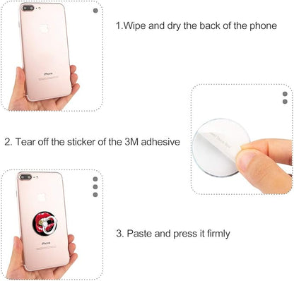 Bonoma Phone Ring Stand, 3 Pack Lips 360 Degree Rotation Finger Grip Stand Holder Compatible with Smartphones and Tablets