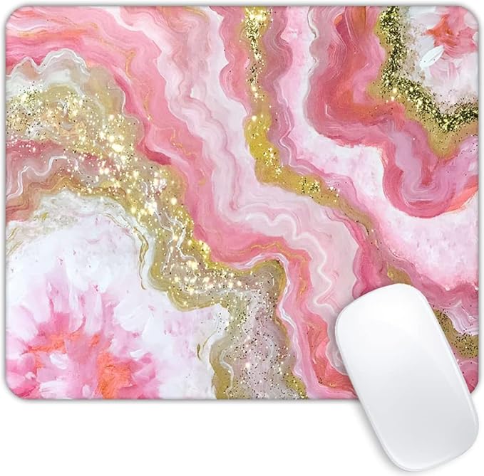 Dazzling Geode Pink Gold Marble Mouse pad Customized Mousepad Non-Slip Rubber Base Mouse Pads for Computers Laptop Office Desk Accessories Mouse pad