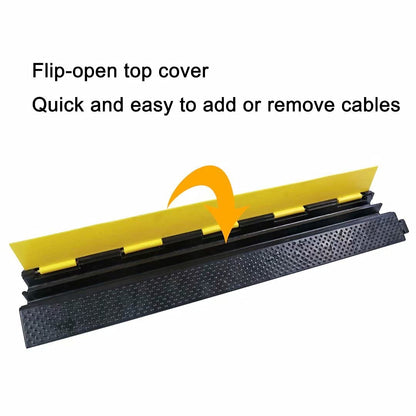 YONSHENG Rubber Cable Ramp Cord Cover Cable Protector Ramps Wire Hose Protective 2 Channel 22000Lbs Load Capacity Traffic Speed Bump for Asphalt Concrete Gravel Driveway Indoor Outdoor, 3 Pack