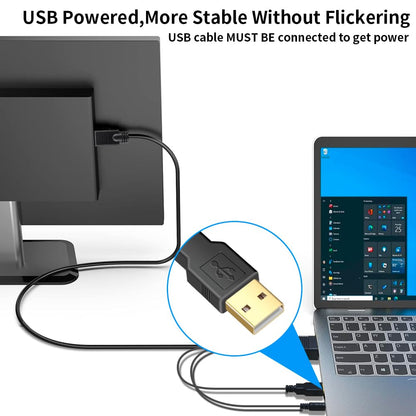 Kirzi VGA (Sources) to HDMI (Display) Cable 6ft with Audio, VGA Maleto HDMI Male Converter Cord Adapter Cable Compatible Witch Computer/Laptop to Monitor/TV, Desktop Laptop Projector to Monitor HDTV