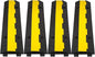 CXRCY Cable Ramp 4 Pack 2 Channel 11000lbs axle Capacity Floor Cable Cord Protector, Black & Yellow Speed Bumps Hose Protector Ramps for Wire/Hose/Pipe Hider Driveway &Outdoor 40x10x2 inch(L x W x H)