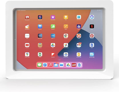 TABcare Anti-Theft Acrylic VESA Enclosure for Apple iPad Pro 11" 1st 2nd 3rd 4th gen. with Free Wall Mount Kit & 90-Degree Angle USB C Cable (iPad Pro 11 1/2/3/4, White)