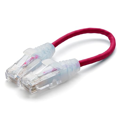 TRUECABLE Cat6 Component Rated Patch Cable, Unshielded (U/UTP), 6in, Red, 28AWG Stranded Pure Copper, Snagless 10G High-Speed Ethernet Cable, PoE++ 4PPoE 100W, UL Listed, RoHS-3, 1 Pack