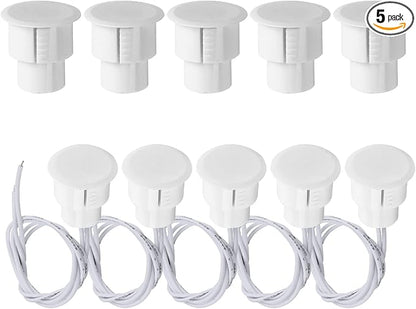 Recessed Door Contacts NC Security Alarm Window Sensors with Magnetic Reed Switch. 3⁄4 Inch Door Contact Position Switches DCS Work with All Access Control and Burglar Alarm Systems White 5pcs