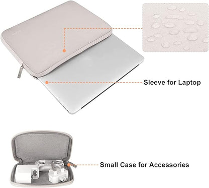 MOSISO Laptop Case 15 inch, 15 inch Laptop Sleeve Bag Compatible with MacBook Air 15 M4 A3241 M3 A3114 M2 A2941 2025 2024 2023, Dell XPS 15, Neoprene Computer Sleeve Bag with Small Case, Rock Gray