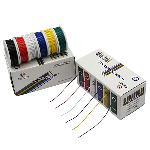 Hook up Stranded Wire Kit 20 Gauge 6 Colors 19.6 feet Each Electrical Wire 20 AWG PVC Wire